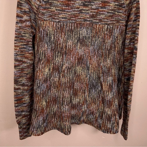 MEDIUM SONOMA BEIGE PRINT KNIT SWEATER LONG SLEEVE OPEN FRONT - Picture 8 of 11